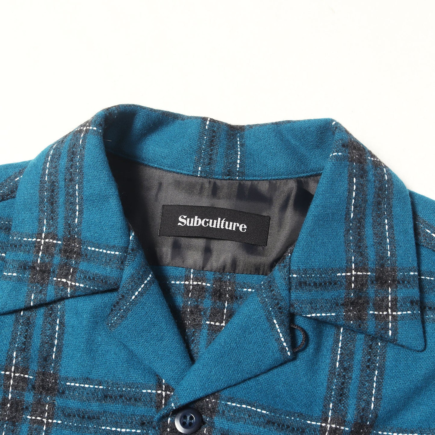 23AW オープンカラー ウール チェックシャツ(WOOL PLAID SHIRT)