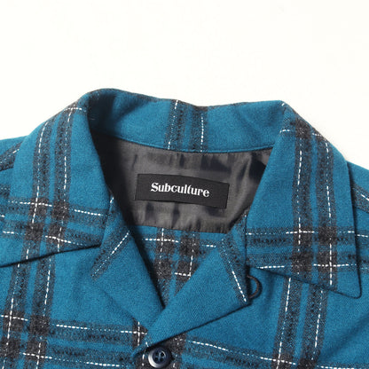 23AW オープンカラー ウール チェックシャツ(WOOL PLAID SHIRT)
