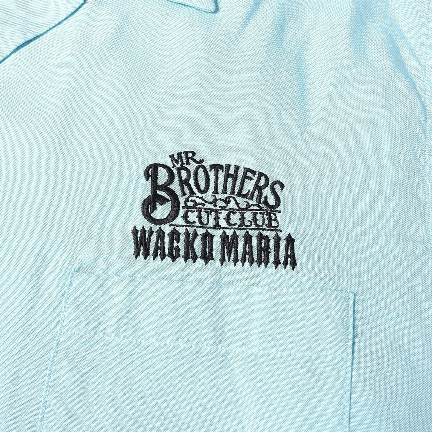 25SS ×MR.BROTHERS CUT CLUB ロゴ刺繍 オープンカラーシャツ(50'S SHIRT)