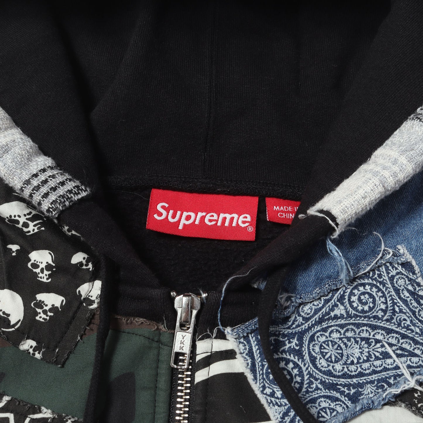 22AW アーチロゴ パッチワーク ジップ スウェットパーカー(Patchwork Zip Up Hooded Sweatshirt)