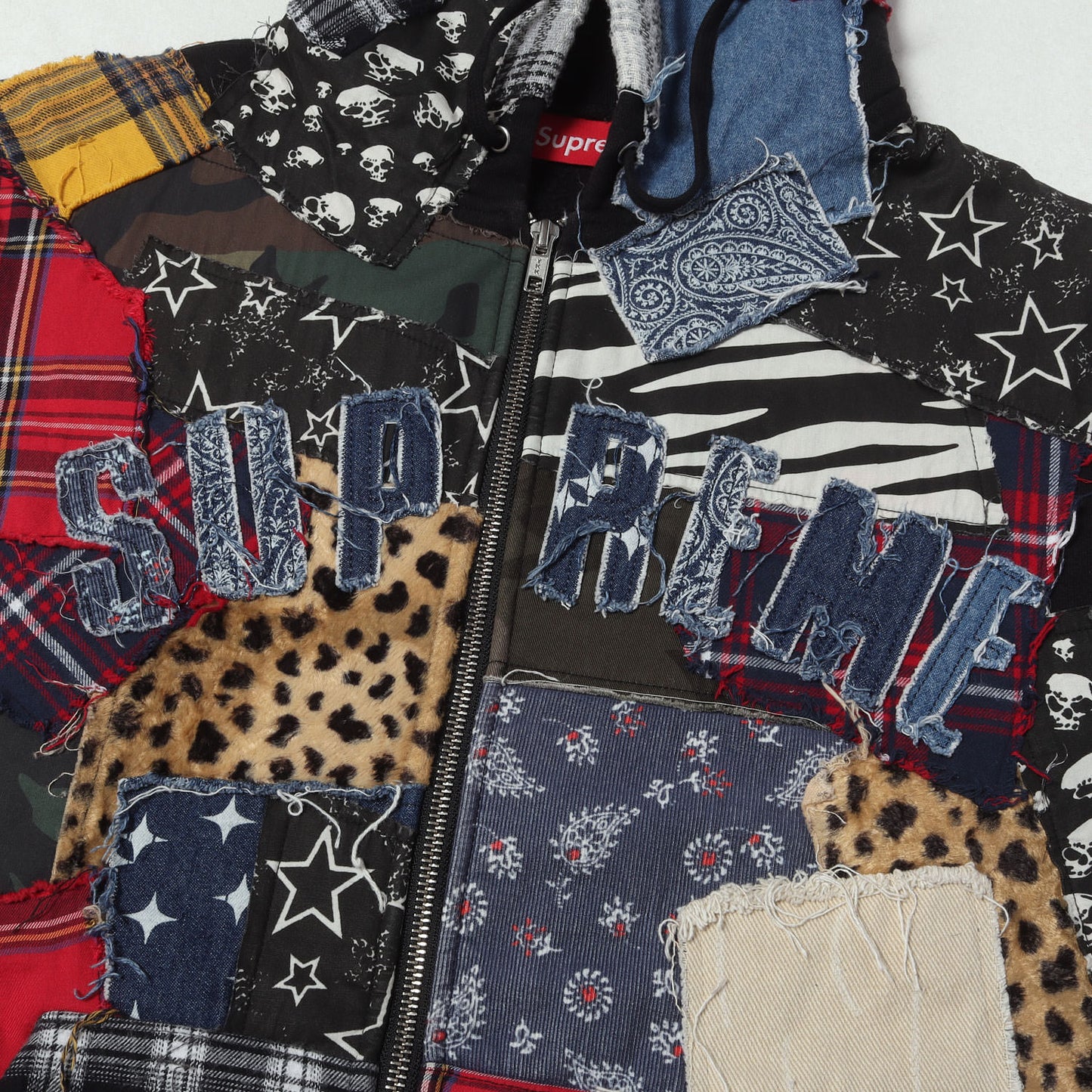 22AW アーチロゴ パッチワーク ジップ スウェットパーカー(Patchwork Zip Up Hooded Sweatshirt)
