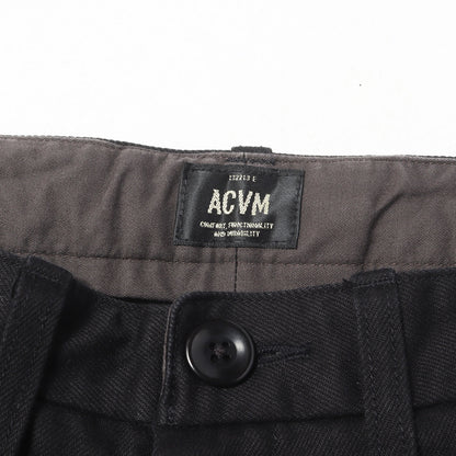 コットン カツラギ 1タック ワークパンツ(SINGLE PLEATED COTTON TWILL TROUSERS)