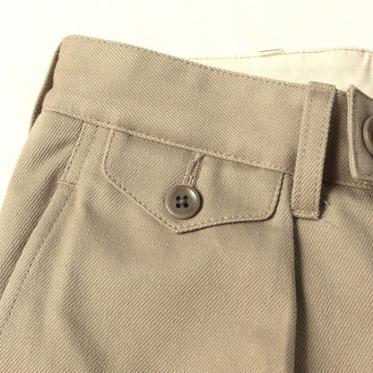 コットン カツラギ ワンタック ワークパンツ (SINGLE PLEATED COTTON TWILL TROUSERS)