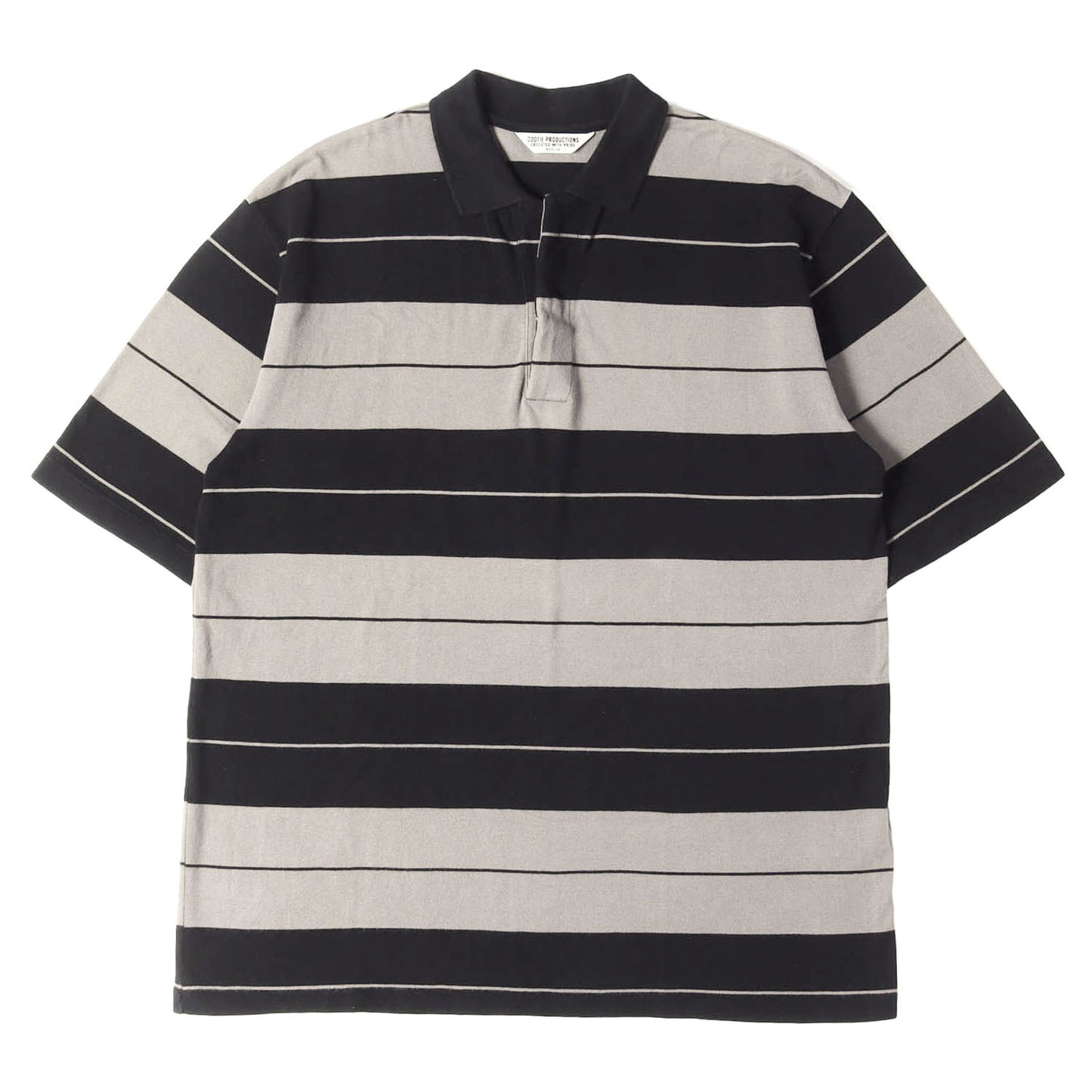 スキッパー ボーダー 鹿の子 ポロシャツ(Seed Stitch Skipper S/S Tee)