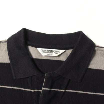 スキッパー ボーダー 鹿の子 ポロシャツ(Seed Stitch Skipper S/S Tee)