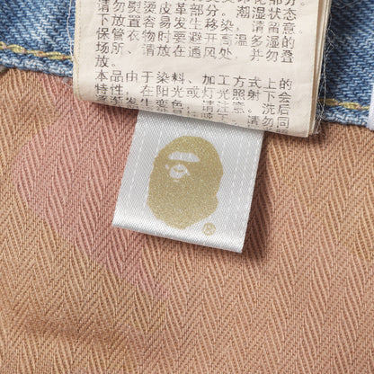 23SS ヴィンテージ加工 フロント ツインSTA デニムショーツ(Star Logo Denim Shorts)