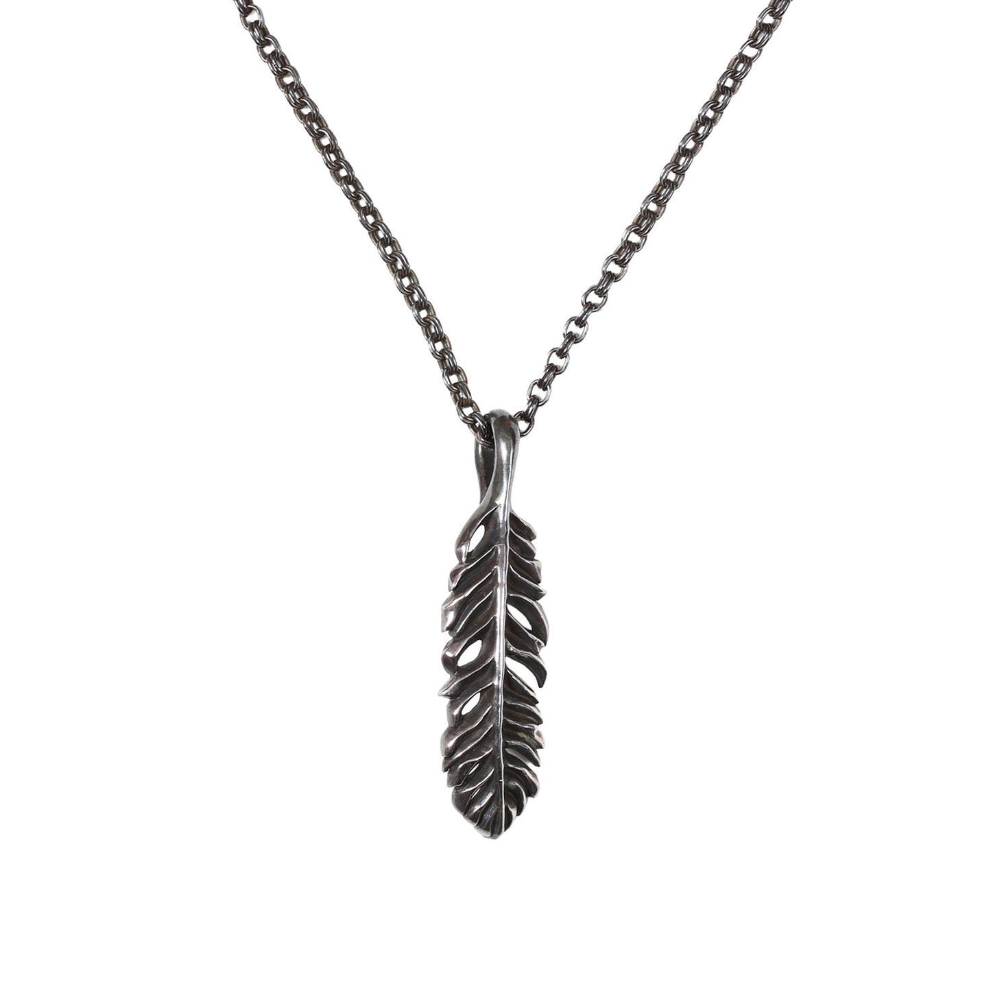 フェザートップ & チェーンネックレス セット(Rag Feather L)