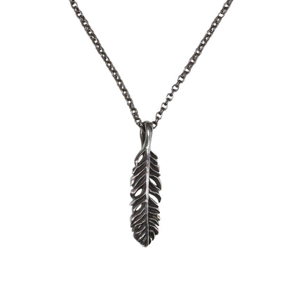フェザートップ & チェーンネックレス セット(Rag Feather L)