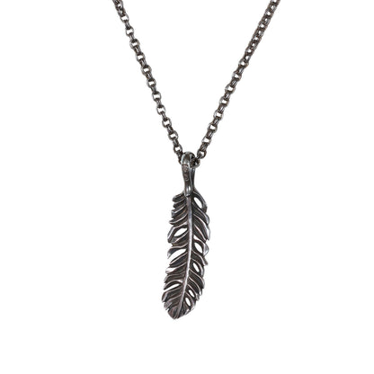 フェザートップ & チェーンネックレス セット(Rag Feather L)