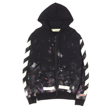 ギャラクシー柄 アローマーク フルジップ スウェットパーカー(Diag Galaxy Brushed Zip Hoodie)