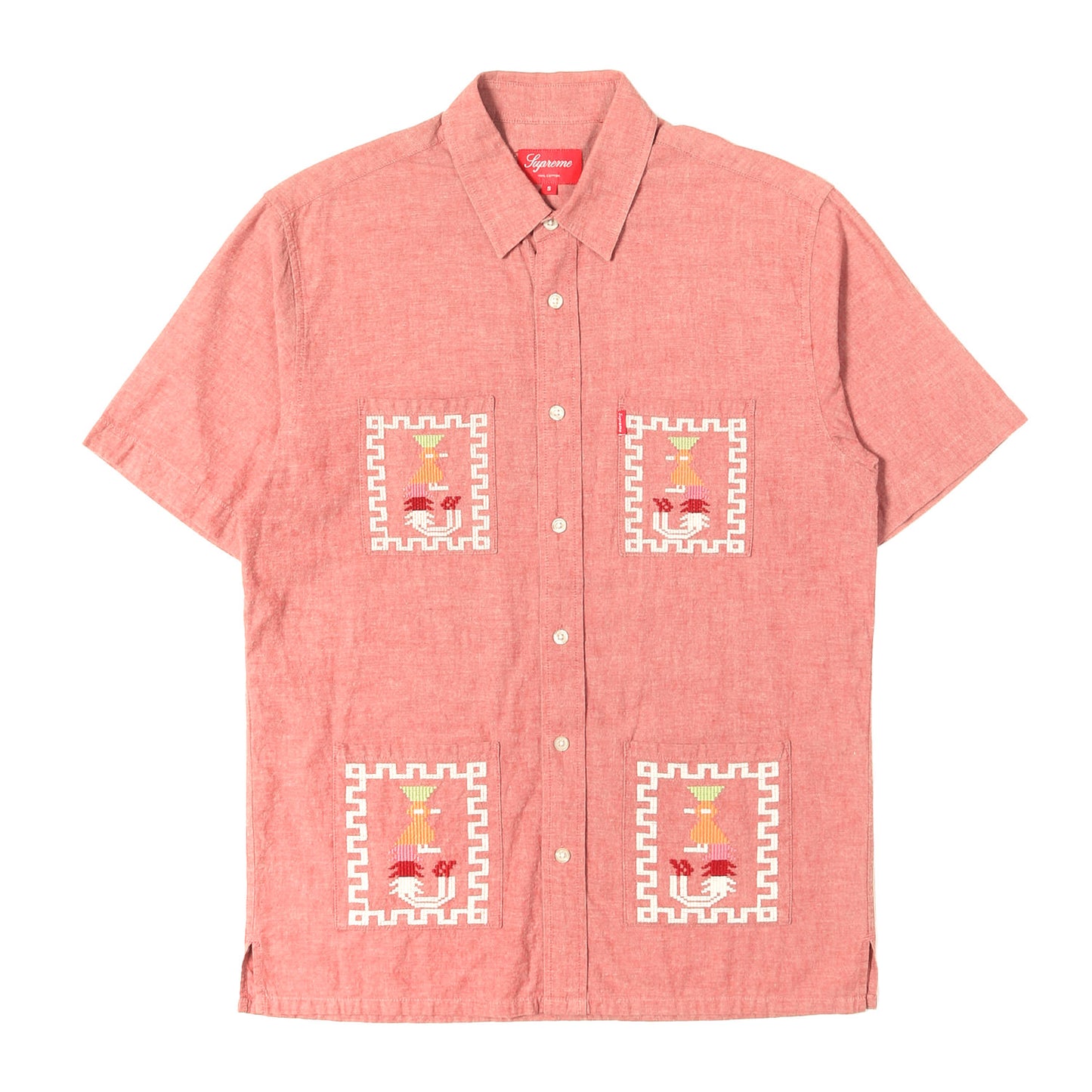 民族刺繍 シャンブレー グアヤベラシャツ / キューバシャツ(Guatemala Shirt)