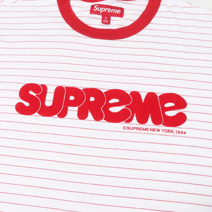 25SS フロッキープリント ボーダー Tシャツ(Bubble S/S Top)