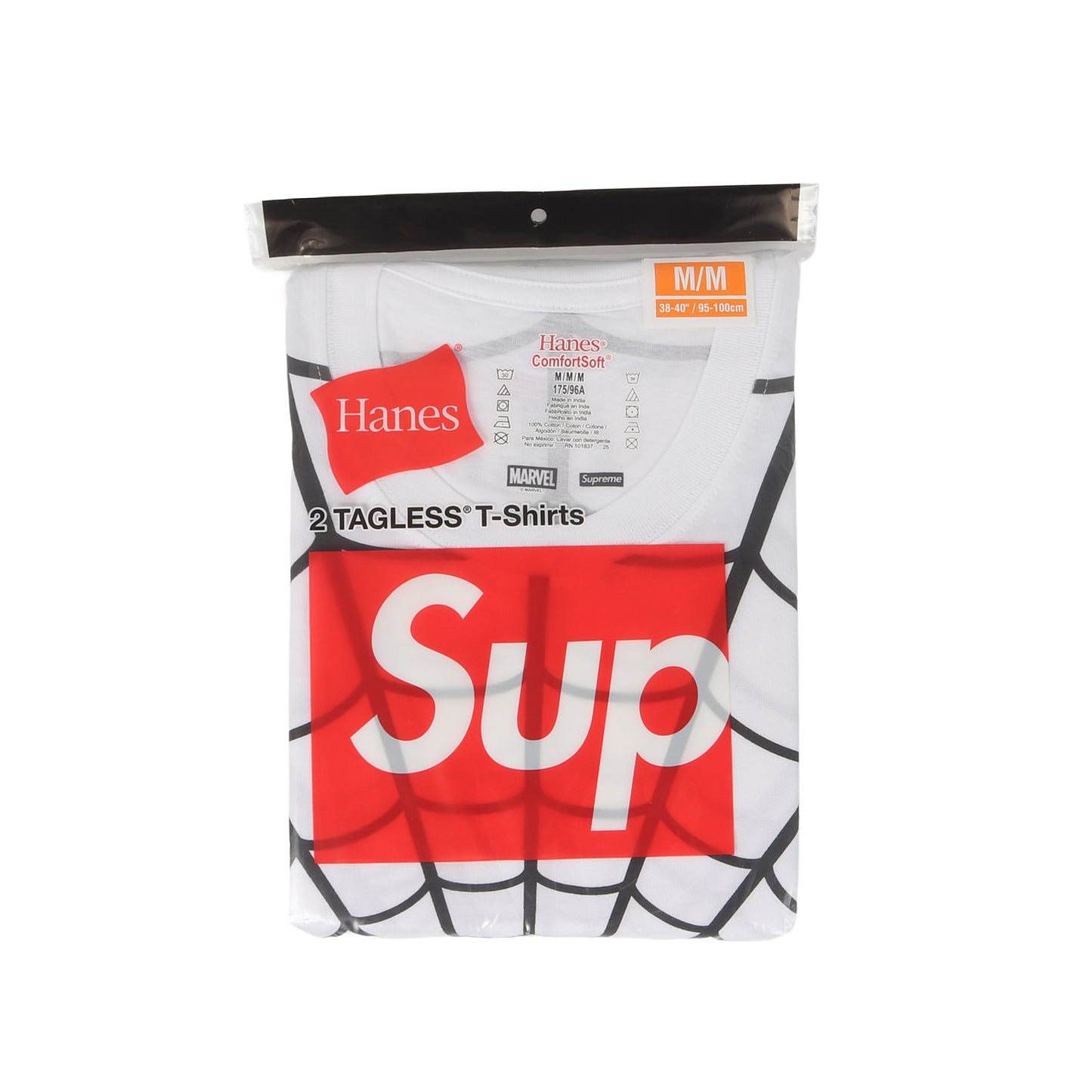 26SS ×MARVEL Spider-Man ×Hanes スパイダーウェブ Tシャツ 2枚パック(Tagless Tees)