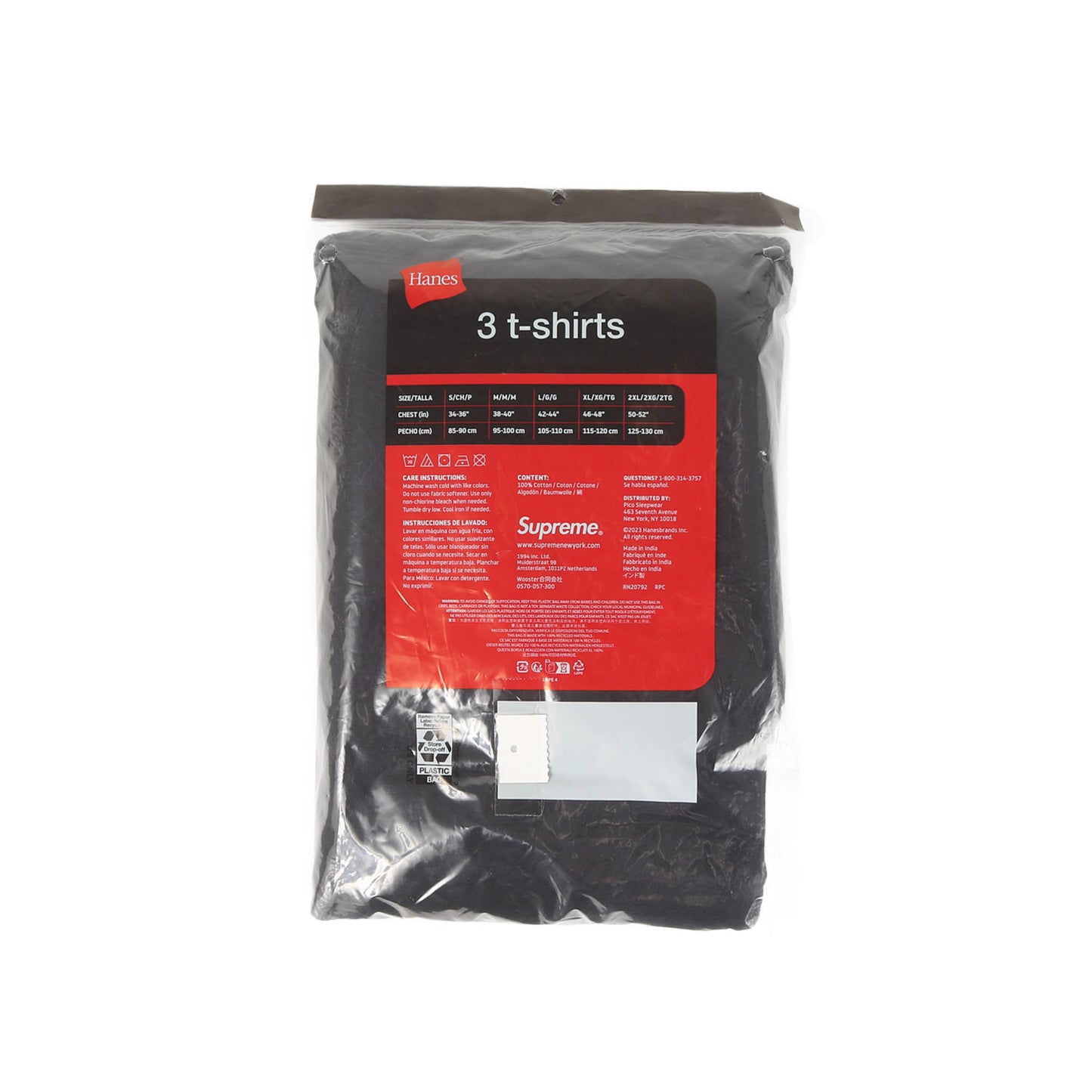 ×Hanes スモールBOXロゴ Tシャツ 3枚パック(Tagless Tees)