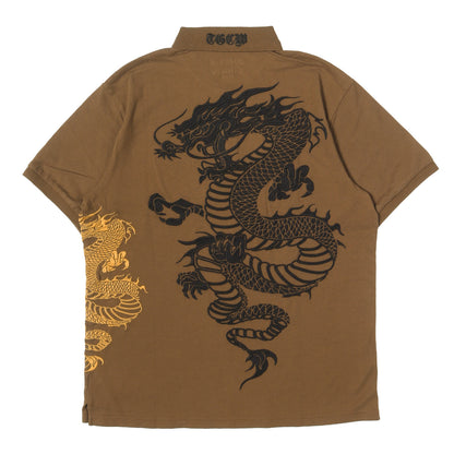 26SS ドラゴン刺繍 鹿の子 ポロシャツ(The Great China Wall Dragon Polo)