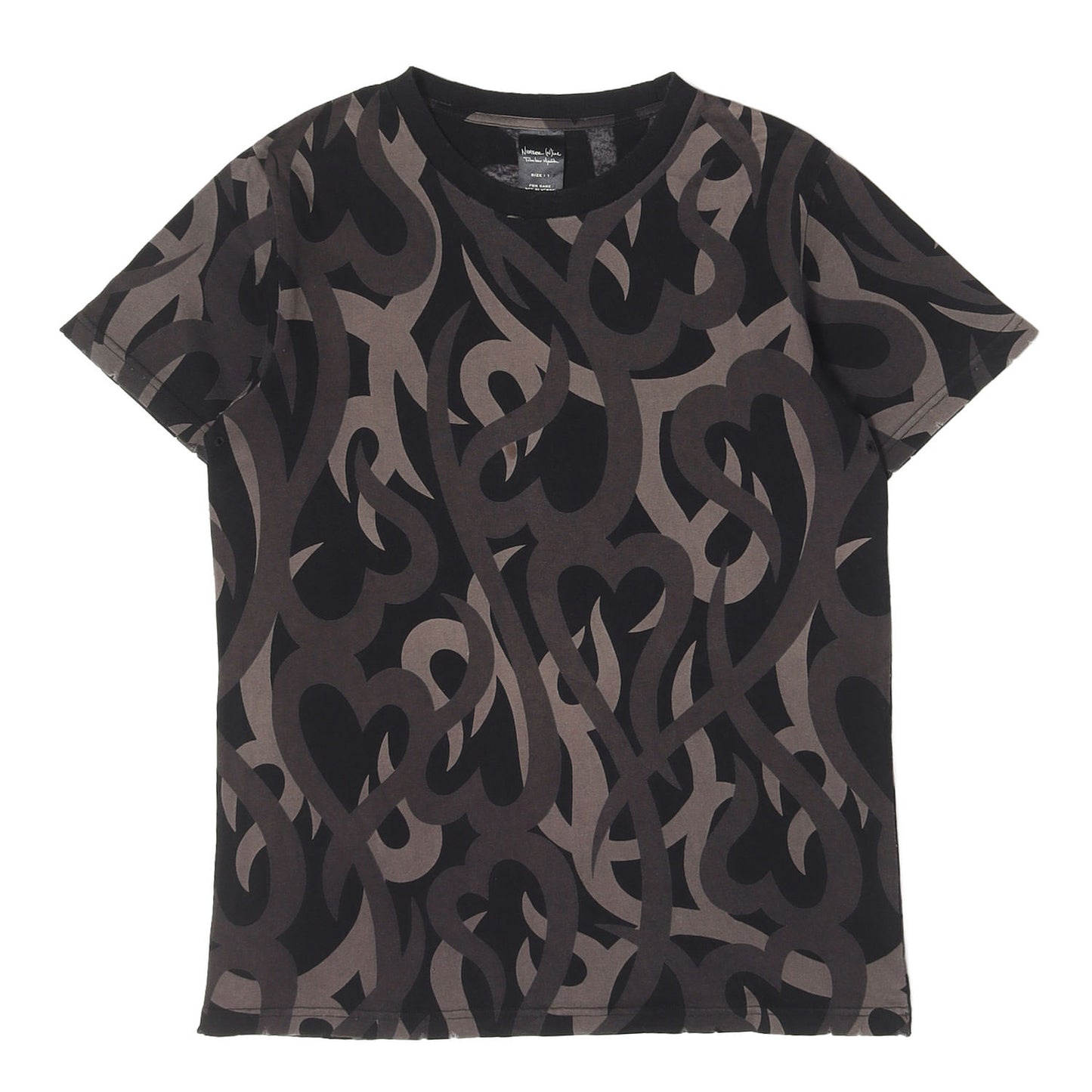 04AW GIVE PEACE A CHANCE期 ダメージ加工 ハートトライバルカモ Tシャツ