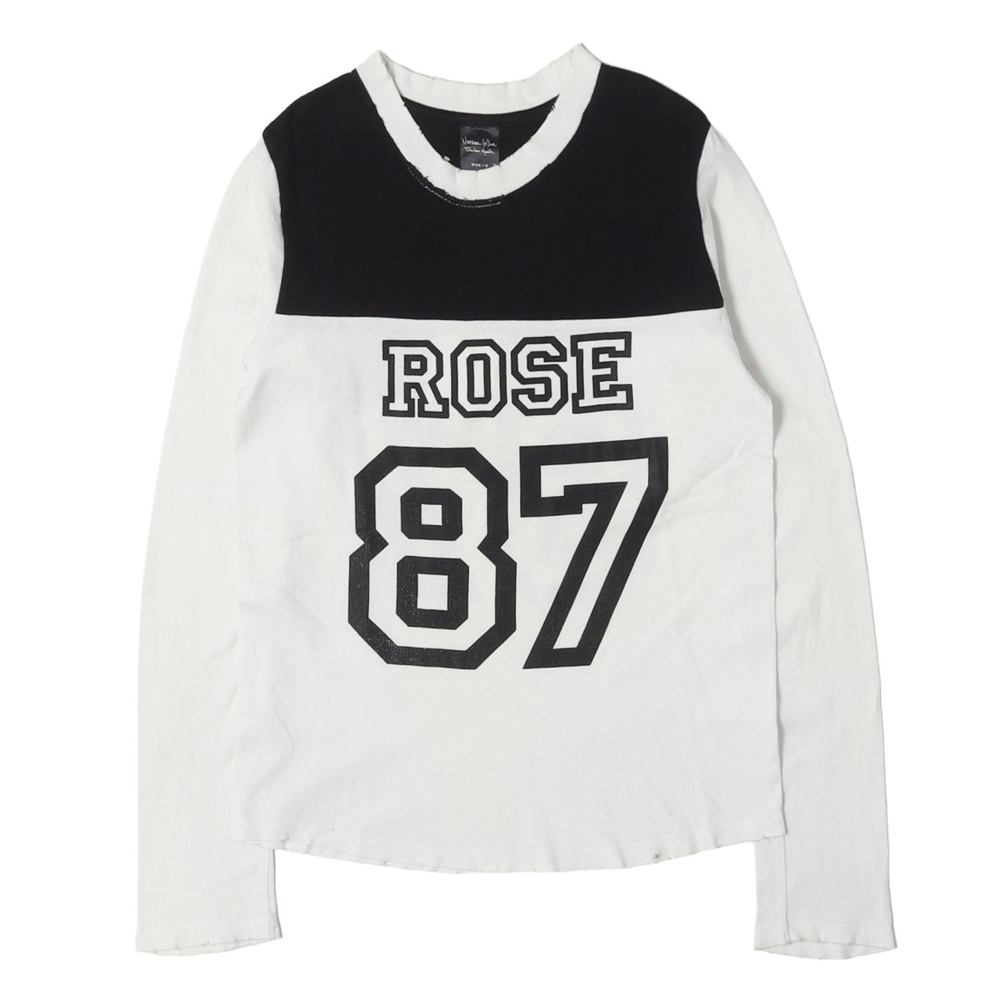 06SS ローズ期 ダメージ加工 フットボール ロングスリーブ Tシャツ
