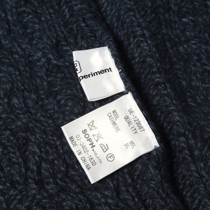 フィッシャーマン 2トーン 襟付き ニット カーディガン(FISHERMAN 2 TONE CREW NECK KNIT)