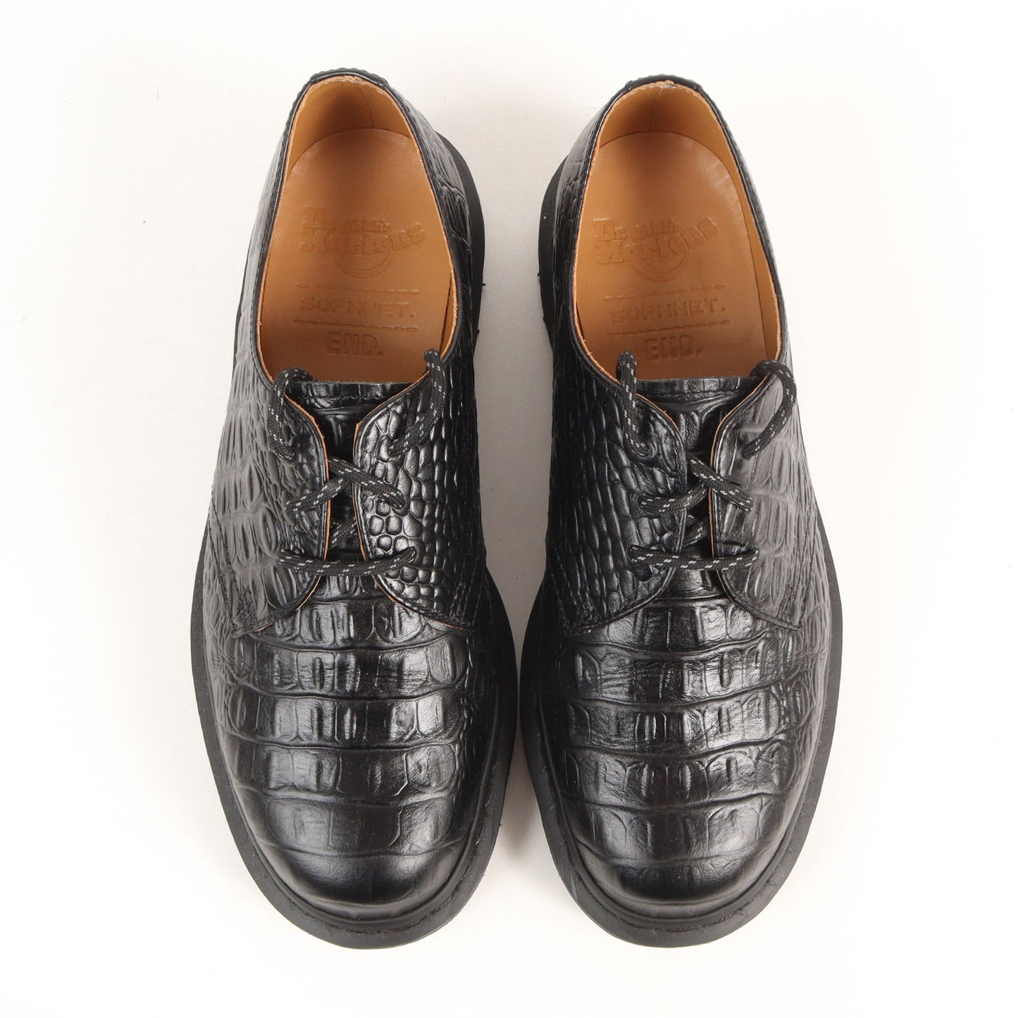 21SS ×Dr.Martens ×END. クロコ型押しレザー 3ホール シューズ(1461 3EYE SHOES)