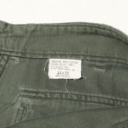 [雰囲気抜群] 60s U.S.ARMY 米軍実物 コットンサテン ユーティリティ ベイカーパンツ