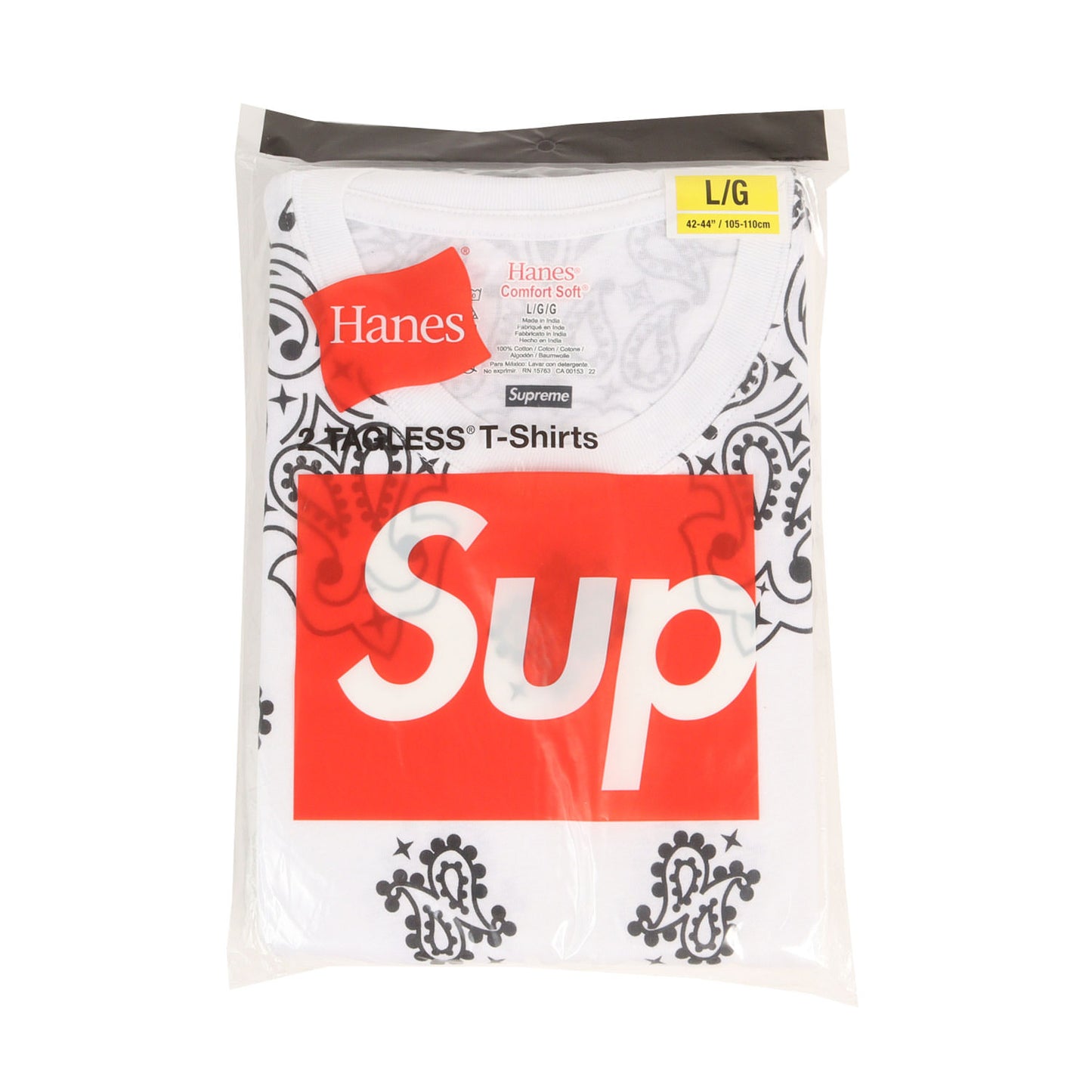 22AW ×Hanes バンダナ柄 クルーネック Tシャツ 2枚パック(Bandana Tagless Tees)