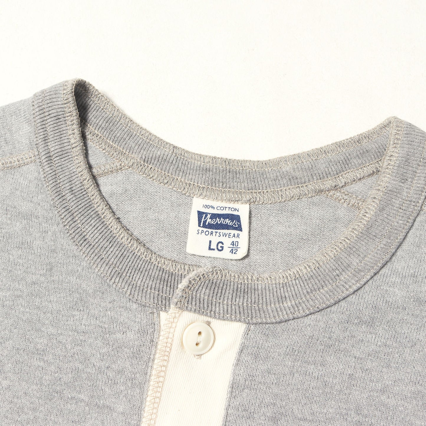 ヘンリーネック 無地 ロングスリーブ Tシャツ