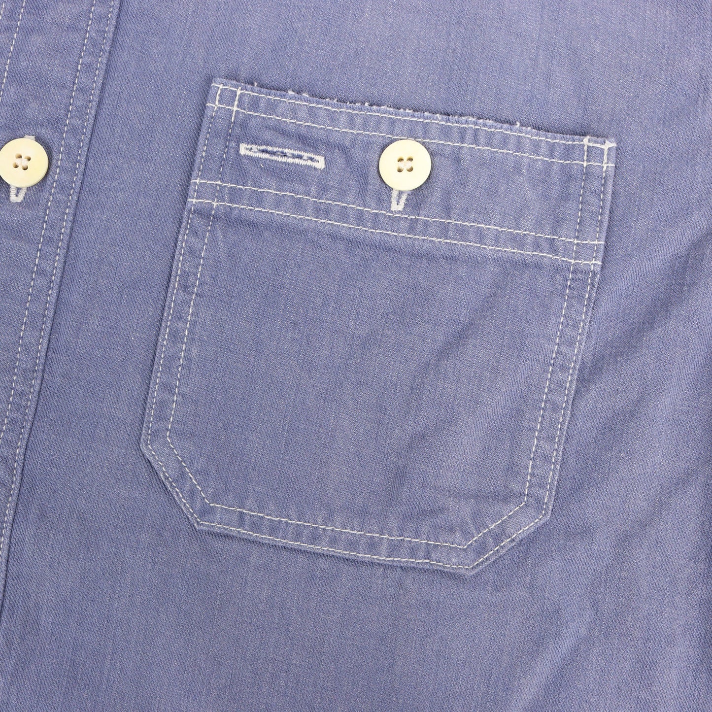 26SS F.I.L限定 ダメージリペア加工 チノクロス ワークシャツ(LARRIKAN L/S CRASH)