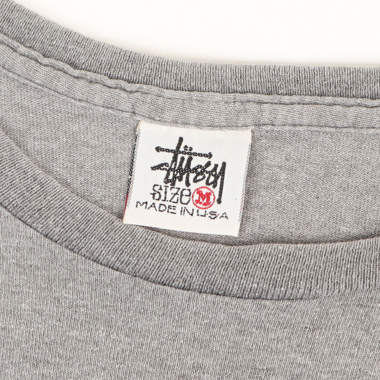 90s OLD STUSSY 白タグ Sロゴ刺繍 ポケット Tシャツ(USA製)