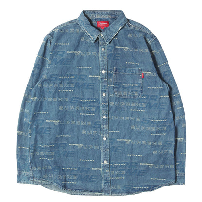 ジャガードロゴ柄 デニムシャツ(Dimensions Logo Denim Shirt)