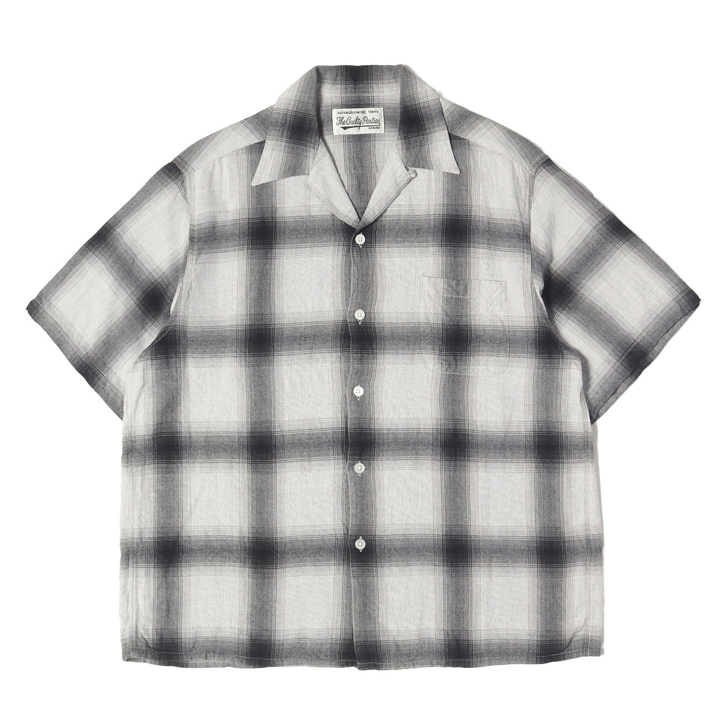 23SS オンブレチェック オープンカラー レーヨン 半袖シャツ(CHECK OPEN COLLAR SHIRT)