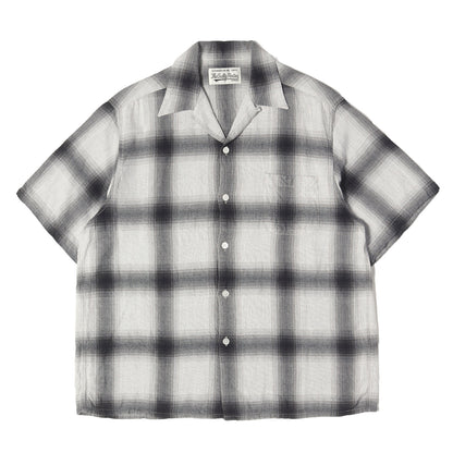 23SS オンブレチェック オープンカラー レーヨン 半袖シャツ(CHECK OPEN COLLAR SHIRT)