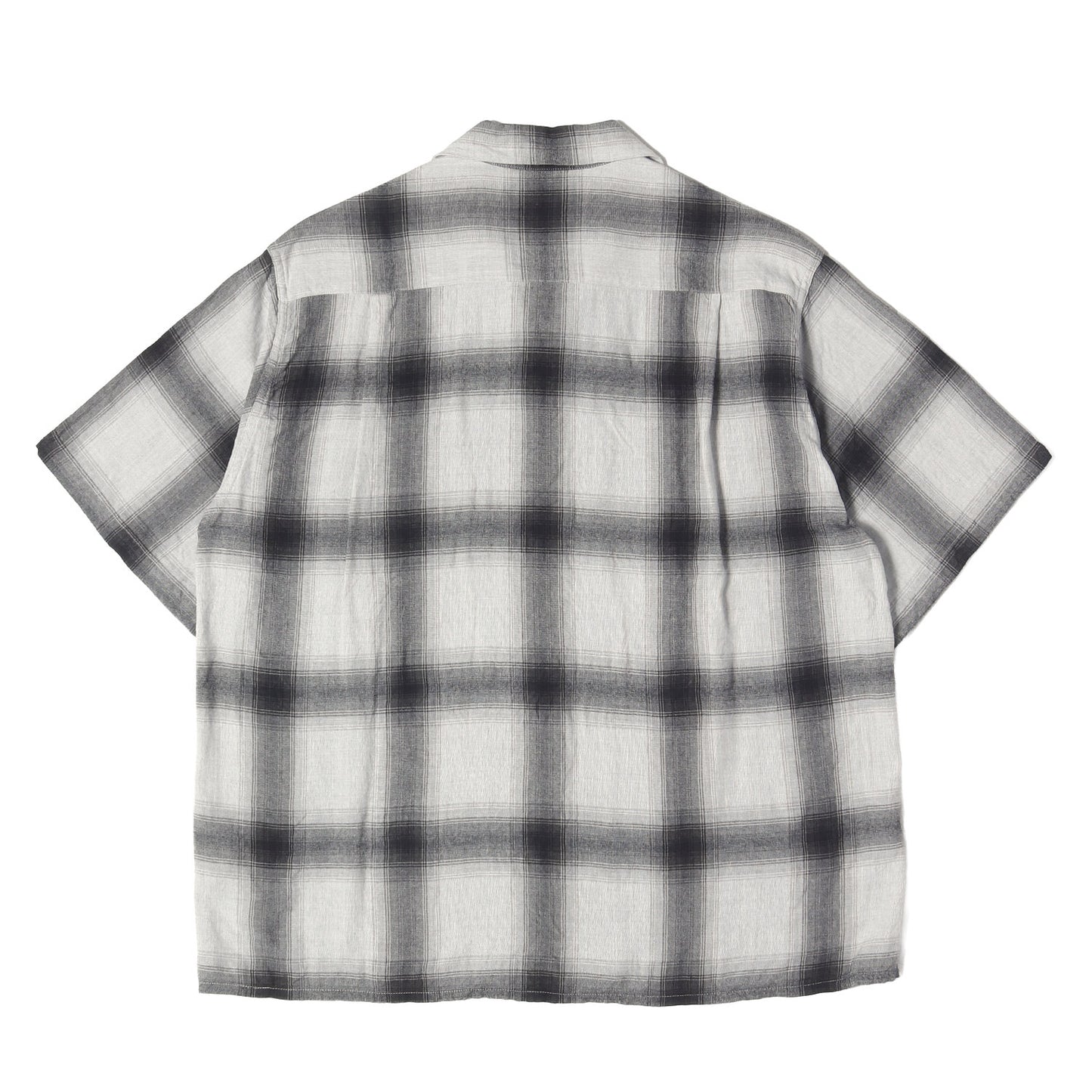 23SS オンブレチェック オープンカラー レーヨン 半袖シャツ(CHECK OPEN COLLAR SHIRT)