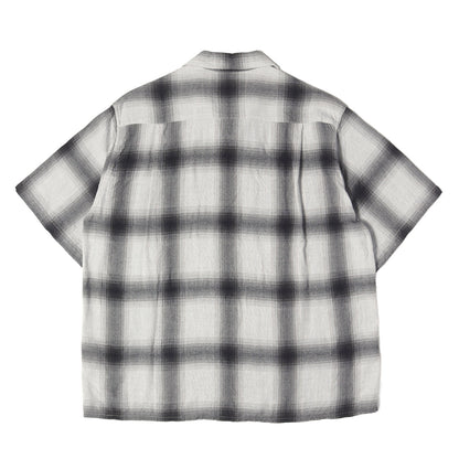 23SS オンブレチェック オープンカラー レーヨン 半袖シャツ(CHECK OPEN COLLAR SHIRT)