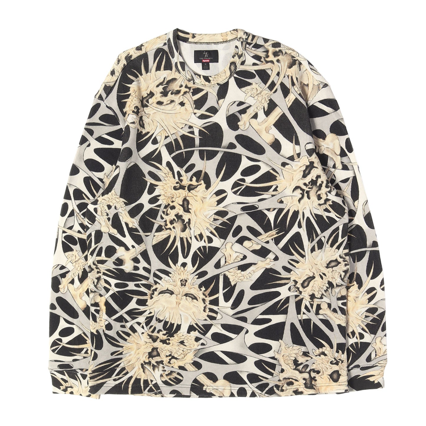 25AW ×Y's by Yohji Yamamoto スカル グラフィック柄 サーマル ロングスリーブ Tシャツ(Thermal)