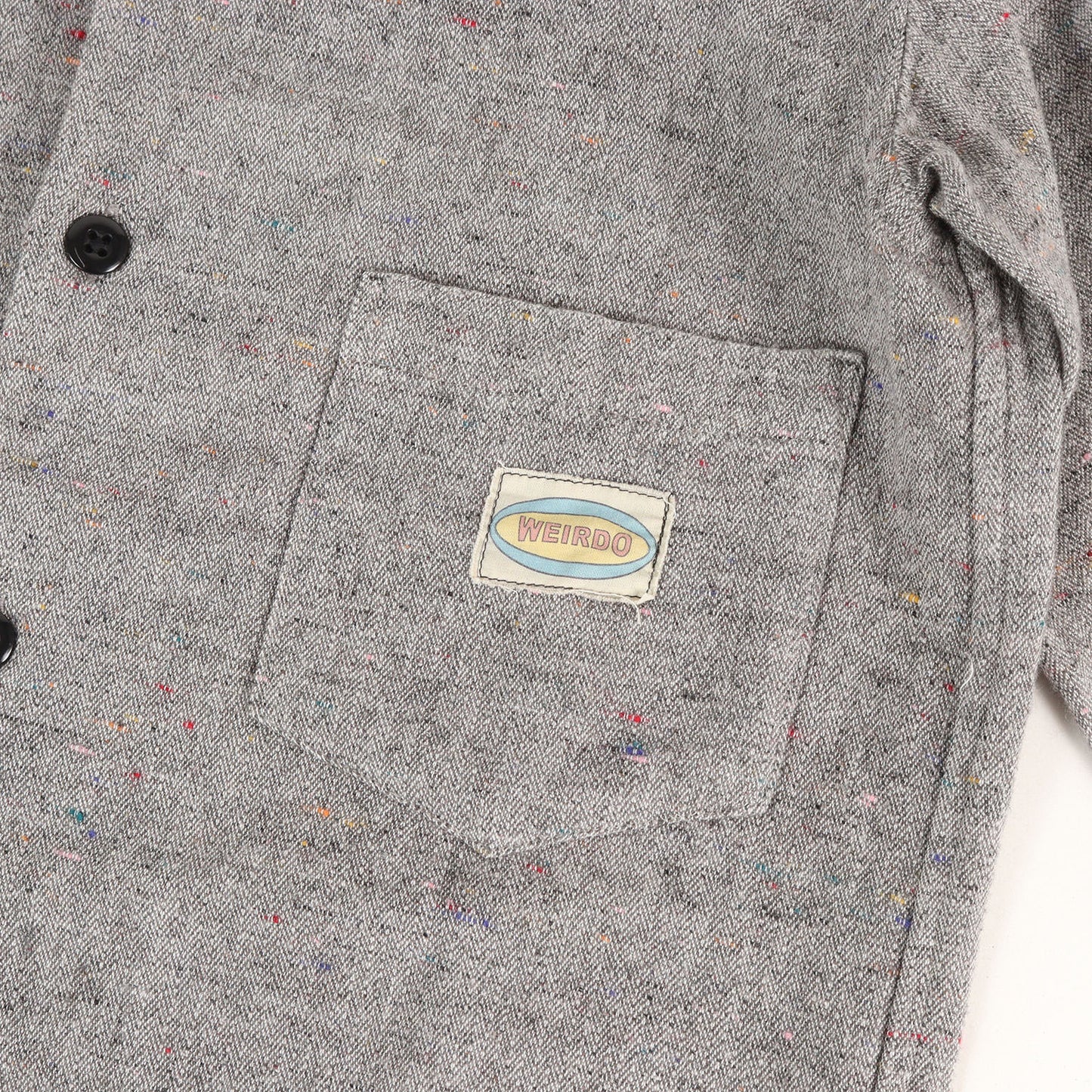 チェーン刺繍グラフィック ヘリンボーン ワークシャツ