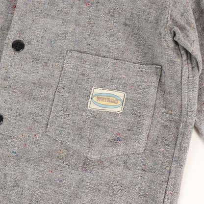チェーン刺繍グラフィック ヘリンボーン ワークシャツ