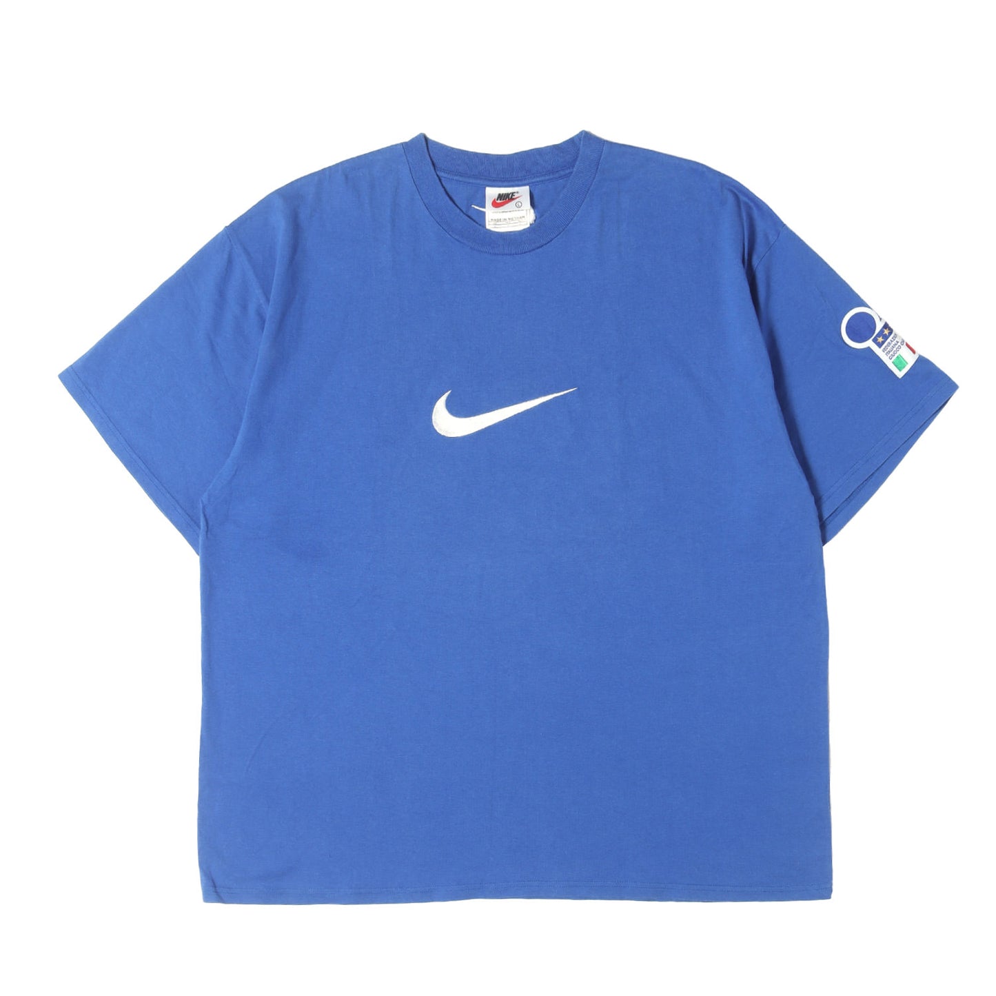 [希少 サッカー イタリア代表モデル] 90s センター スウッシュ刺繍 クルーネック Tシャツ