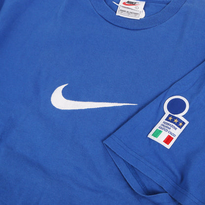 [希少 サッカー イタリア代表モデル] 90s センター スウッシュ刺繍 クルーネック Tシャツ
