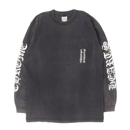 90s~00s オールドモデル スクロールロゴ ロングスリーブ ポケット Tシャツ