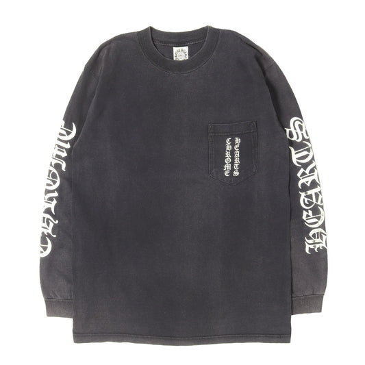 90s~00s オールドモデル スクロールロゴ ロングスリーブ ポケット Tシャツ