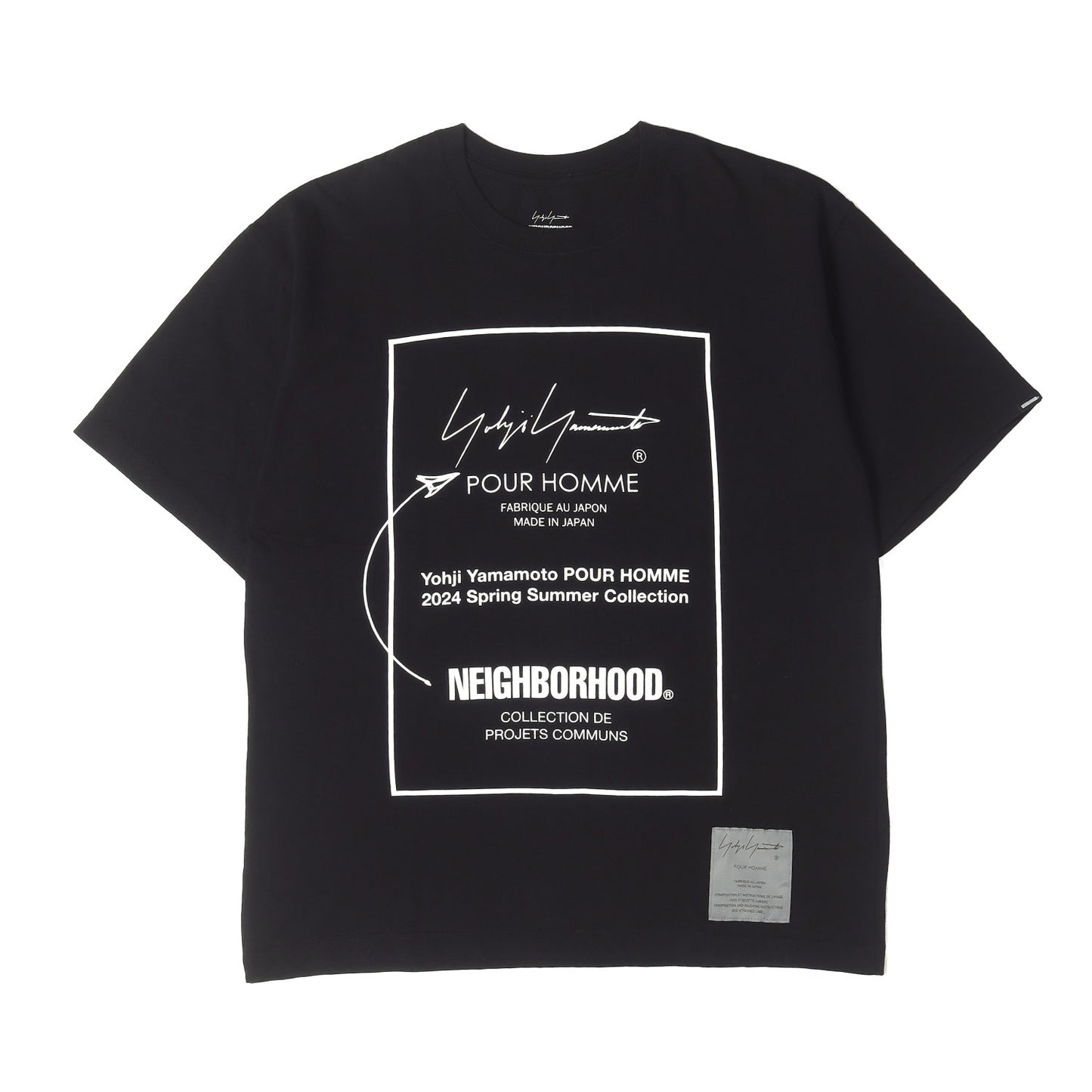 24SS ×Yohji Yamamoto POUR HOMME クルーネック Tシャツ