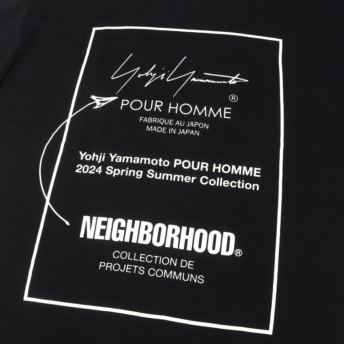 24SS ×Yohji Yamamoto POUR HOMME クルーネック Tシャツ