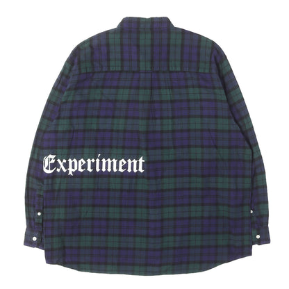 23AW ロゴプリント バギー チェック フランネルシャツ (FLANNEL CHECK GOTHIC LOGO BAGGY SHIRT)