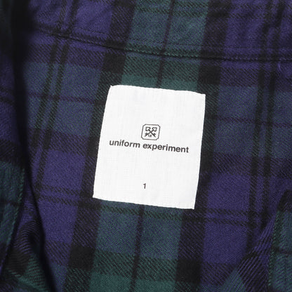 23AW ロゴプリント バギー チェック フランネルシャツ (FLANNEL CHECK GOTHIC LOGO BAGGY SHIRT)