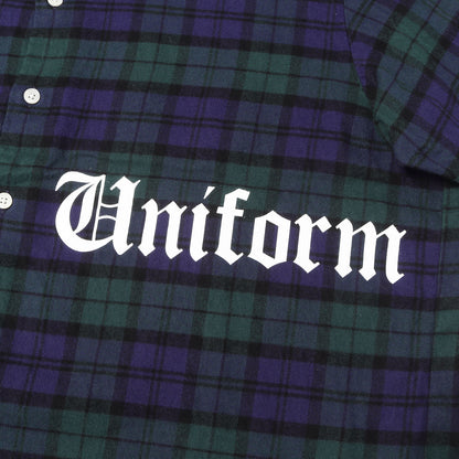 23AW ロゴプリント バギー チェック フランネルシャツ (FLANNEL CHECK GOTHIC LOGO BAGGY SHIRT)
