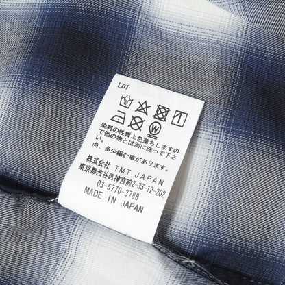 21SS ワンポイント刺繍 オンブレチェック 半袖シャツ