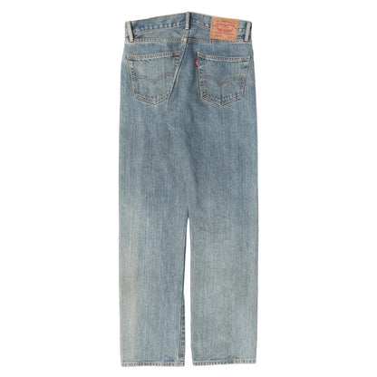 ×Levis ウォッシュ加工 ロゴプリント デニムパンツ(Washed 505 Jean)