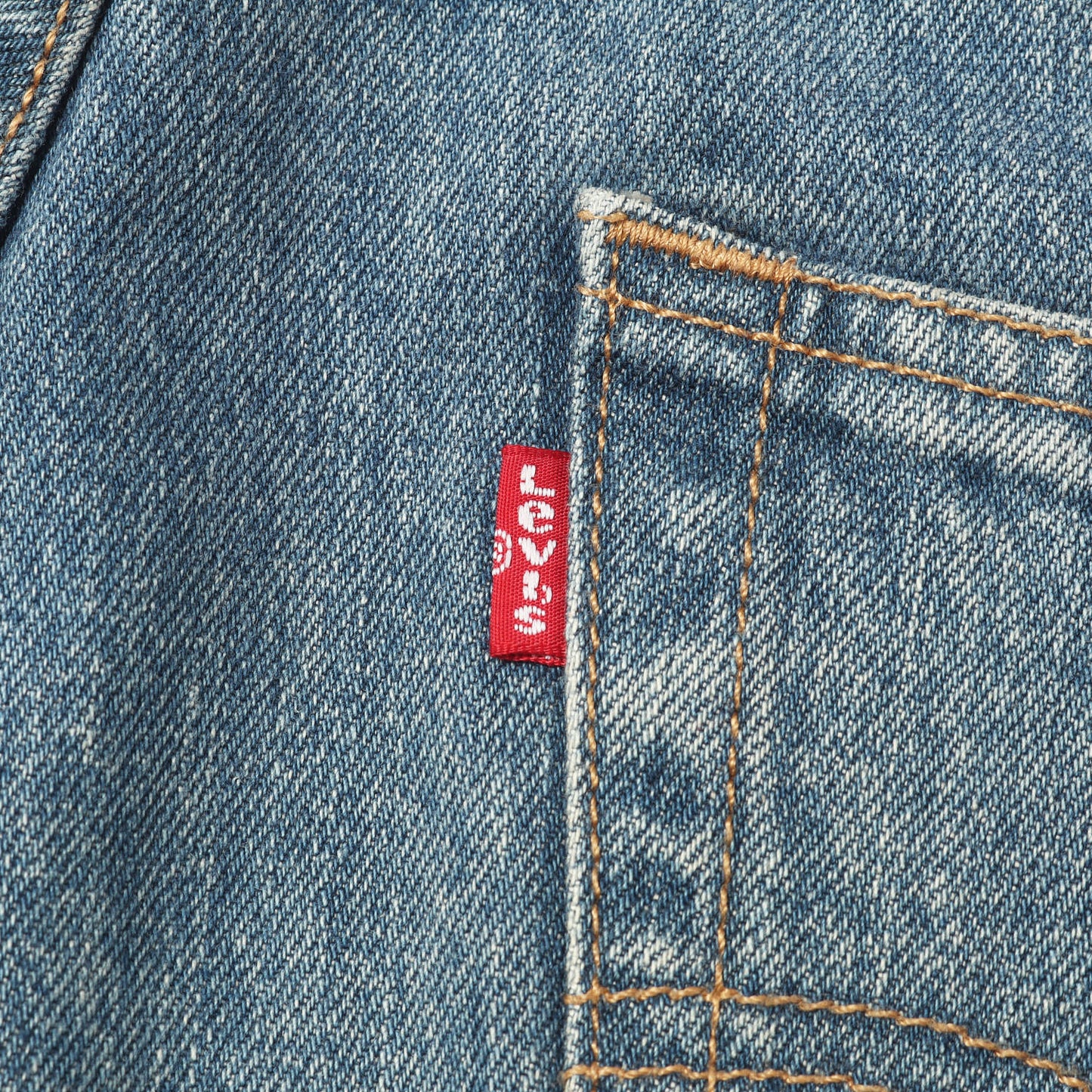 ×Levis ウォッシュ加工 ロゴプリント デニムパンツ(Washed 505 Jean)
