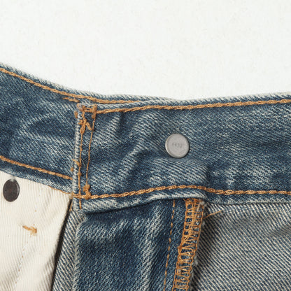 ×Levis ウォッシュ加工 ロゴプリント デニムパンツ(Washed 505 Jean)