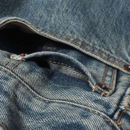 ×Levis ウォッシュ加工 ロゴプリント デニムパンツ(Washed 505 Jean)